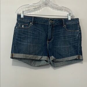 Paige Distressed Cuffed Denim Shorts